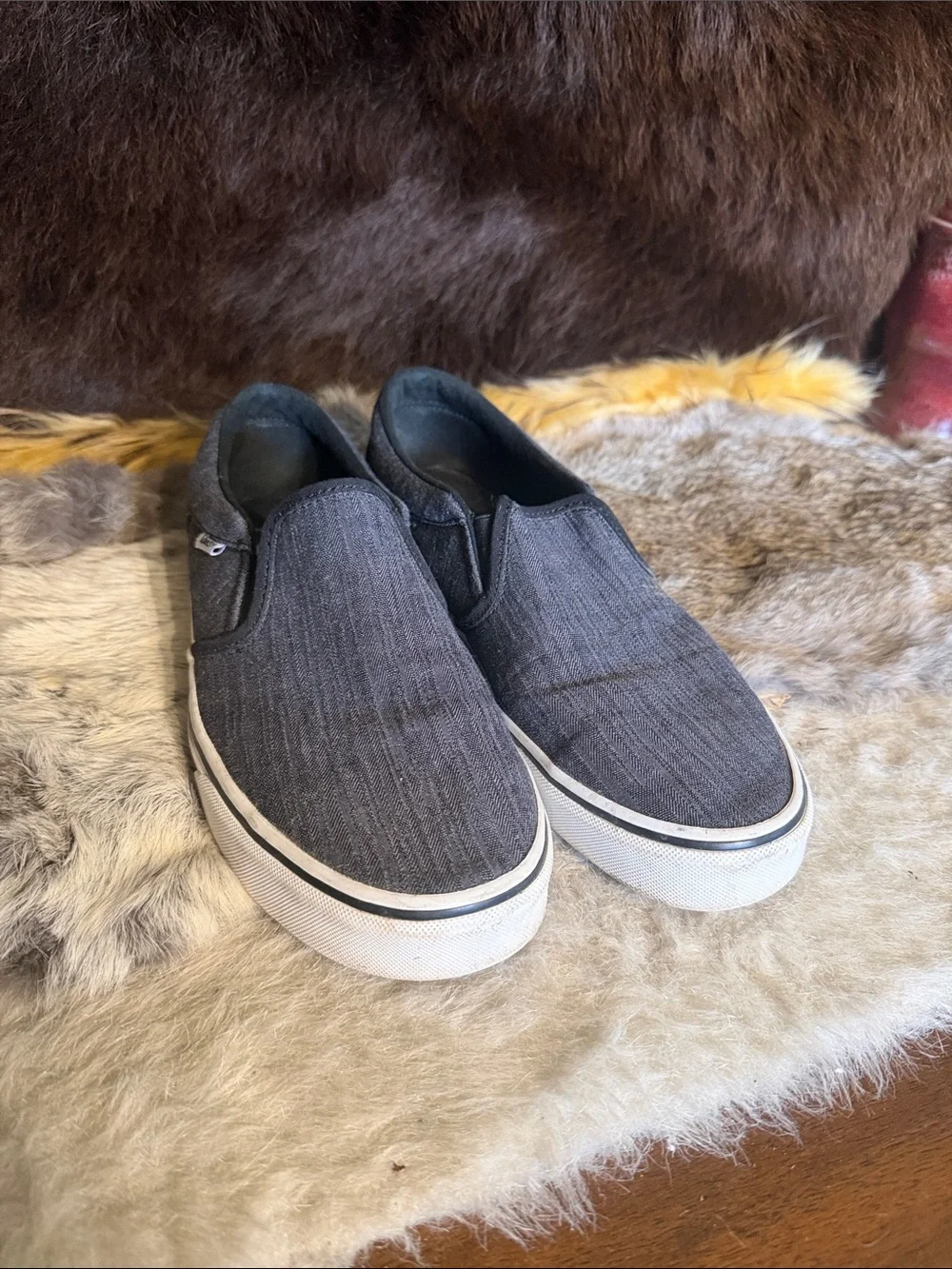 Men's Slip-On Canvas Sneakers - Charcoal Gray 8.5 (5240)